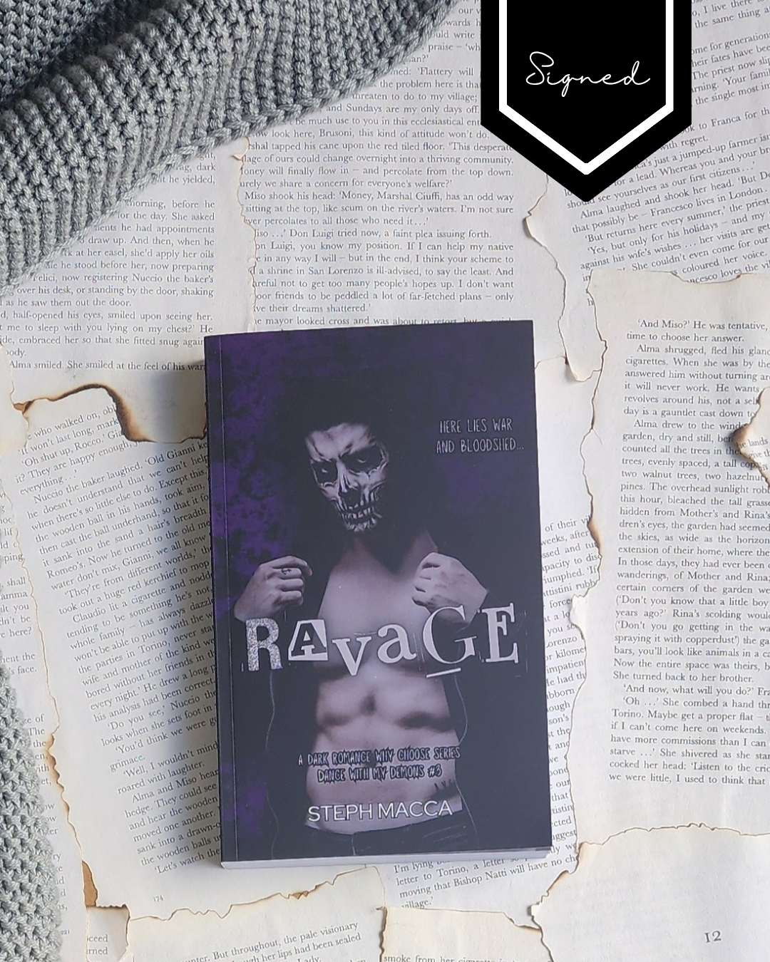 Ravage: A Dark Why Choose Asylum Secret Society Romance (Dance with my Demons - Book 3) - Steph Macca (PAPERBACK) - Signed